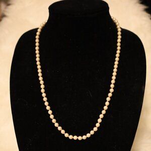 Vintage Faux Champagne Pearl Necklace
